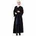 Premium Front open abaya with embroidery work- Black